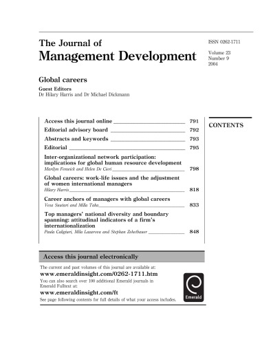 Обложка книги The Journal of Management Development, Volume 23, Number 9, 2004