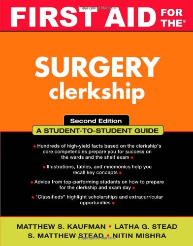 Обложка книги First Aid for the Surgery Clerkship, 2nd Edition (First Aid Series)