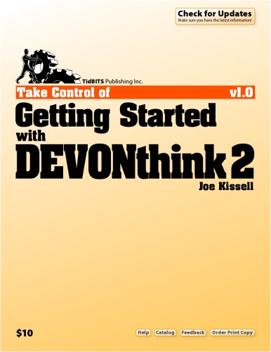 Обложка книги Take Control of Getting Started with DEVONthink 2