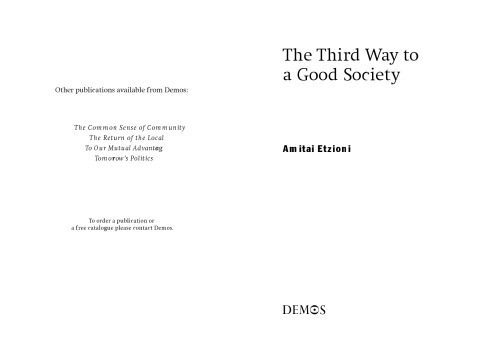 Обложка книги The Third Way to a Good Society