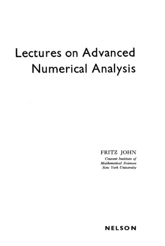 Обложка книги Lectures on Advanced Numerical Analysis