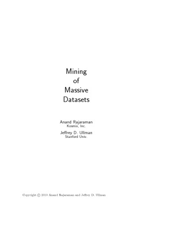 Обложка книги Mining of Massive DataSets