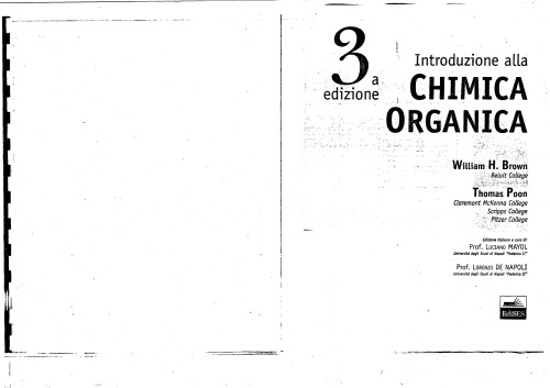 Обложка книги Introduzione alla chimica organica