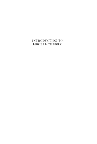 Обложка книги Introduction To Logical Theory