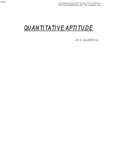 Обложка книги Quantitative Aptitude