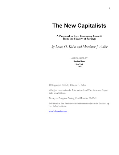 Обложка книги The New Capitalists: A Proposal to Free Economic Growth from the Slavery of Savings