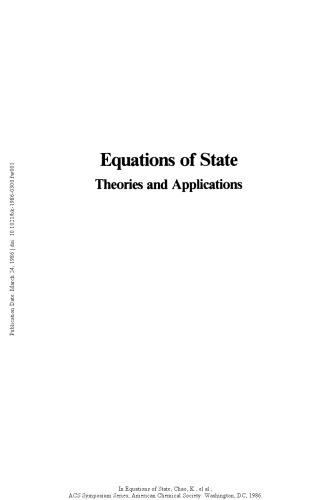 Обложка книги Equations of State: Theories and Applications (Acs Symposium Series)