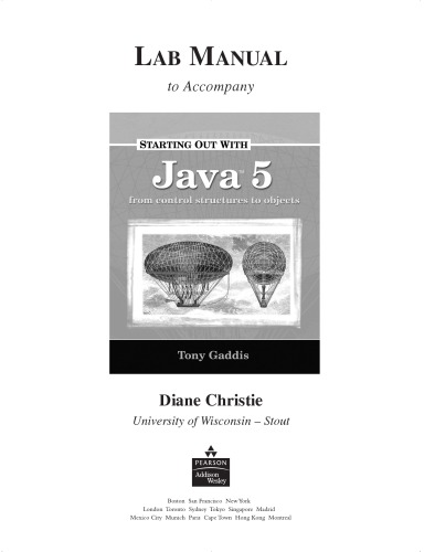Обложка книги Starting Out with Java 5: Lab Manual to Accompany ''Starting out with Java 5''