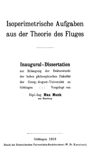 Обложка книги Isoperimetrische Aufgaben aus der Theorie des Fluges