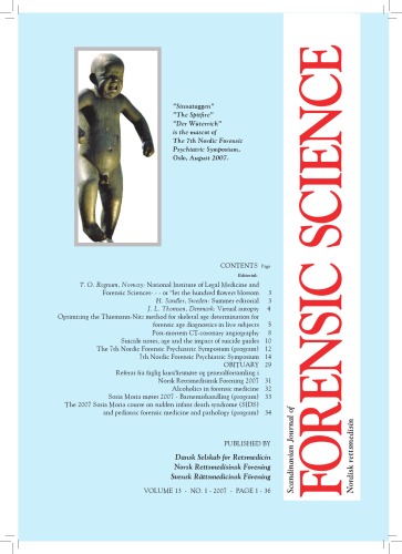 Обложка книги Scandinavian Journal of Forensic Science - Nordisk Rettsmedi