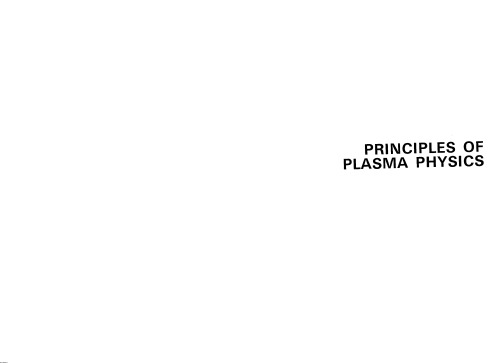 Обложка книги Principles of Plasma Physics