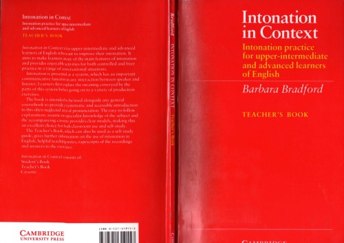 Обложка книги Intonation in Context Teacher's book: Intonation Practice for Upper-intermediate and Advanced Learners of English
