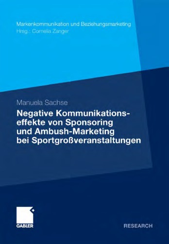 Обложка книги Negative Kommunikationseffekte von Sponsoring und Ambush-Marketing bei Sportgroßveranstaltungen