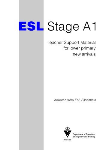 Обложка книги ESL Stage A1. Teacher Support Material for lower primary new arrivals
