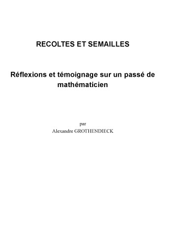 Обложка книги Récoltes et Semailles