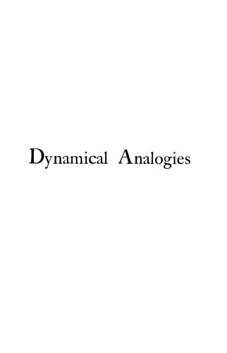 Обложка книги Dynamical analogies,