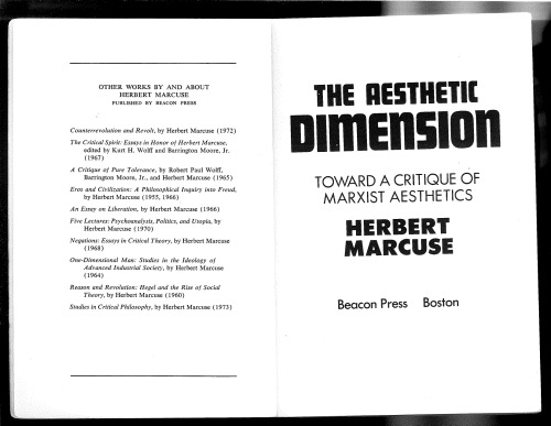 Обложка книги The Aesthetic Dimension: Toward a Critique of Marxist Aesthetics