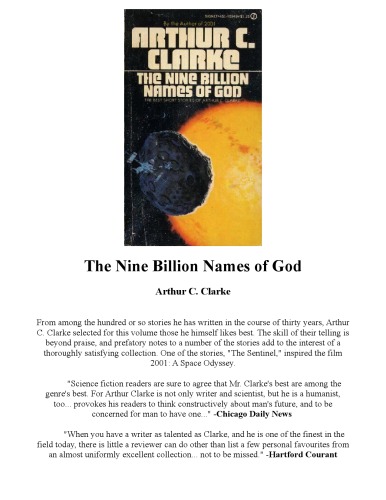 Обложка книги The Nine Billion Names of God: The Collected Stories of Arthur C. Clarke, 1951-1956