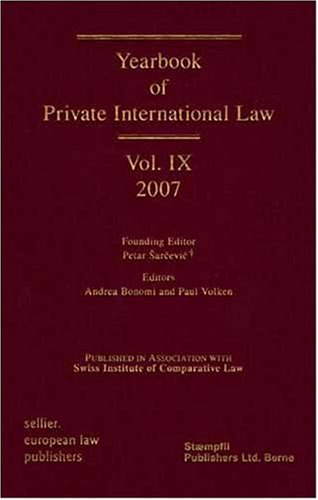 Обложка книги Yearbook of Private International Law: Volume IX, 2007
