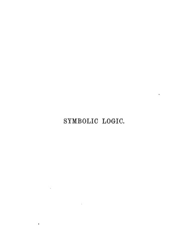 Обложка книги Symbolic Logic