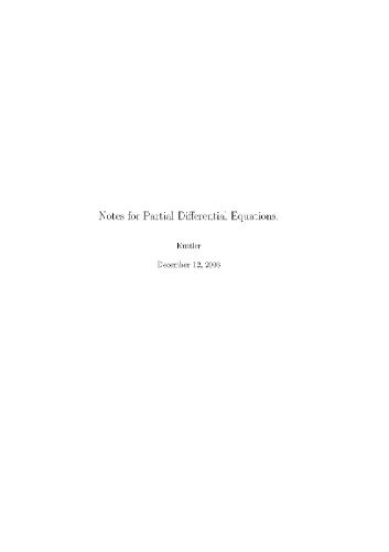 Обложка книги Lecture notes on partial differential equations