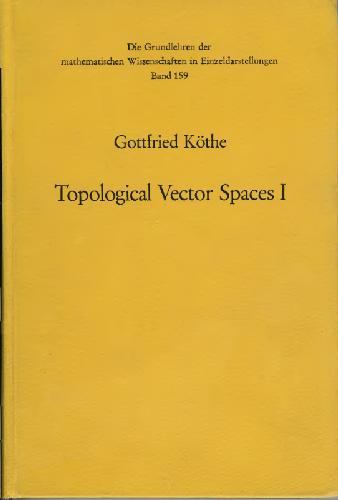 Обложка книги Topological vector spaces I