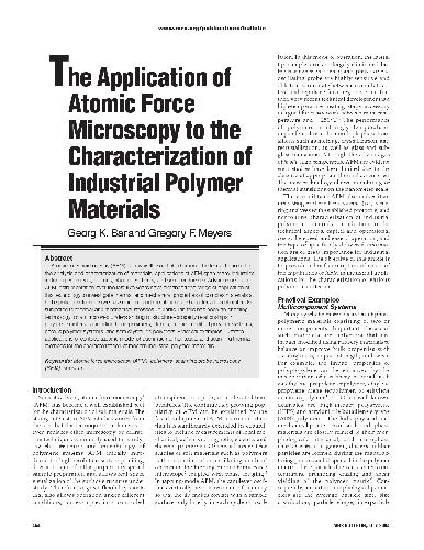Обложка книги The Application of Atomic Force Microscopy to the Characterization of Industrial Polymer Materials