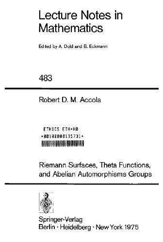 Обложка книги Riemann Surfaces, Theta Functions, And Abelian Automorphisms Groups