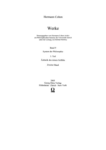Обложка книги Werke, Band 9: System der Philosophie. Teil 3: Ästhetik des reinen Gefühls. Band 2