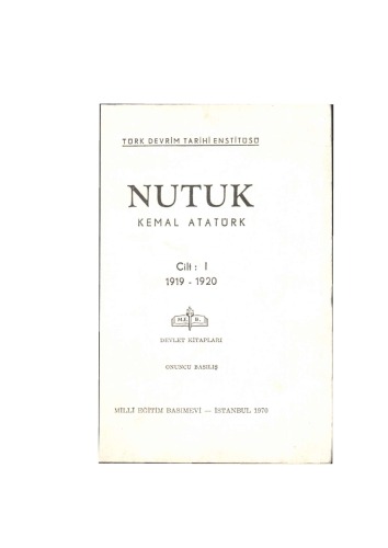 Обложка книги Nutuk Cilt I