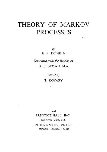 Обложка книги The Theory of Markov Processes