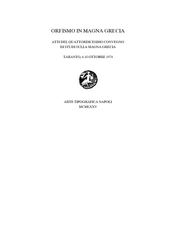 Обложка книги Orfismo in Magna Grecia Volume I