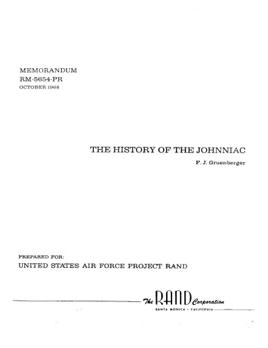 Обложка книги The History of the JOHNNIAC (Rand Corporation Memorandum RM-5654-PR)