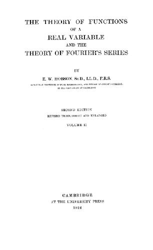 Обложка книги The Theory of Functions of a Real Variable and the Theory of Fourier's Series
