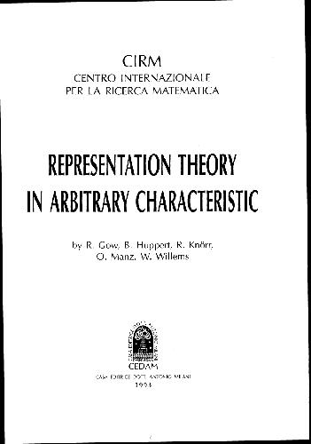 Обложка книги Representation Theory in Arbitrary Characteristic