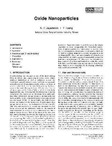 Обложка книги Oxide Nanoparticles