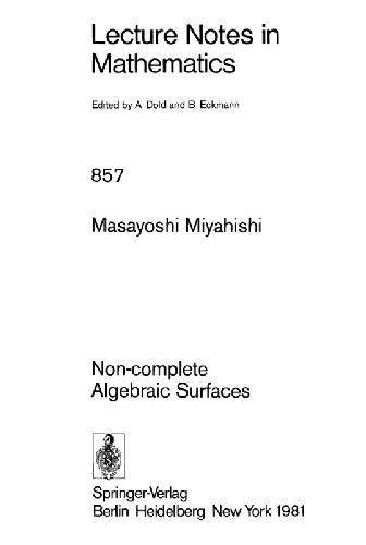 Обложка книги Non-complete Algebraic Surfaces