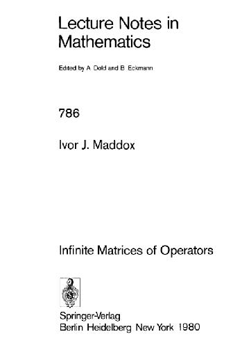 Обложка книги Infinite Matrices of Operators