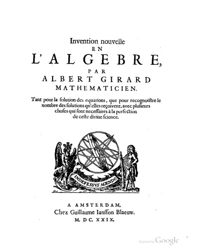 Обложка книги Invention nouvelle en l'algebre
