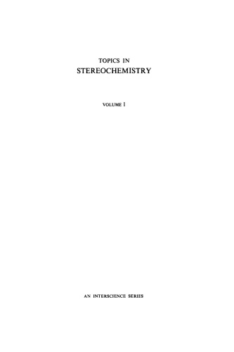 Обложка книги Topics in Stereochemistry, Volume 1