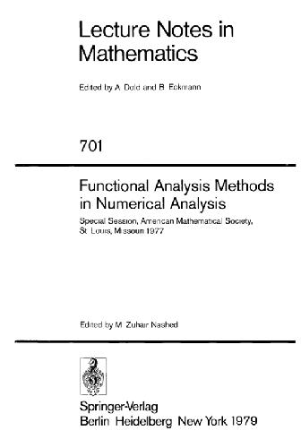 Обложка книги Functional Analysis Methods in Numerical Analysis: Special Session, American Mathematical Society