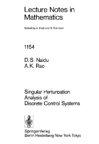 Обложка книги Singular Perturbation Analysis of Discrete Control Systems
