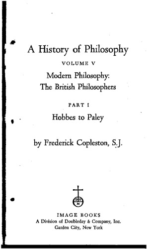 Обложка книги A History of Philosophy (Part I: Hobbes to Paley, Vol 5, Modern Philosophy: The British Philosophers)