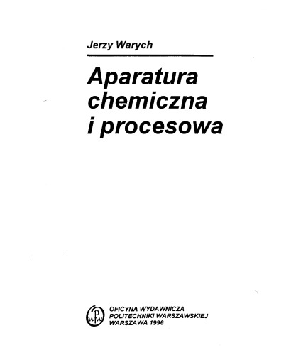 Обложка книги Aparatura chemiczna i procesowa