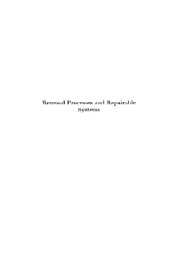 Обложка книги Renewal Processes and Repairable Systems