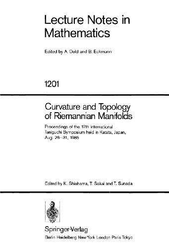 Обложка книги Curvature and Topology of Riemannian Manifolds