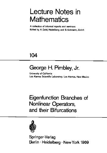 Обложка книги Eigenfunction Branches of Nonlinear Operators, and Their Bifurcations