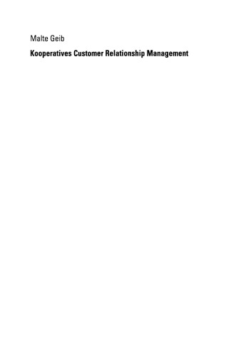 Обложка книги Kooperatives Customer Relationship Management. Fallstudien und Informationssystemarchitektur in Finanzdienstleistungsnetzwerken
