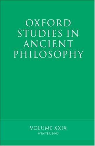 Обложка книги Oxford Studies in Ancient Philosophy: Volume XXIX: Winter 2005