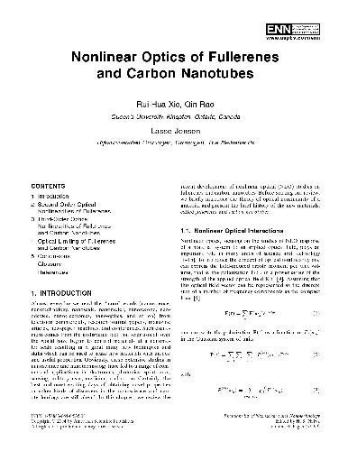 Обложка книги Nonlinear Optics of Fullerenes and Carbon Nanotubes